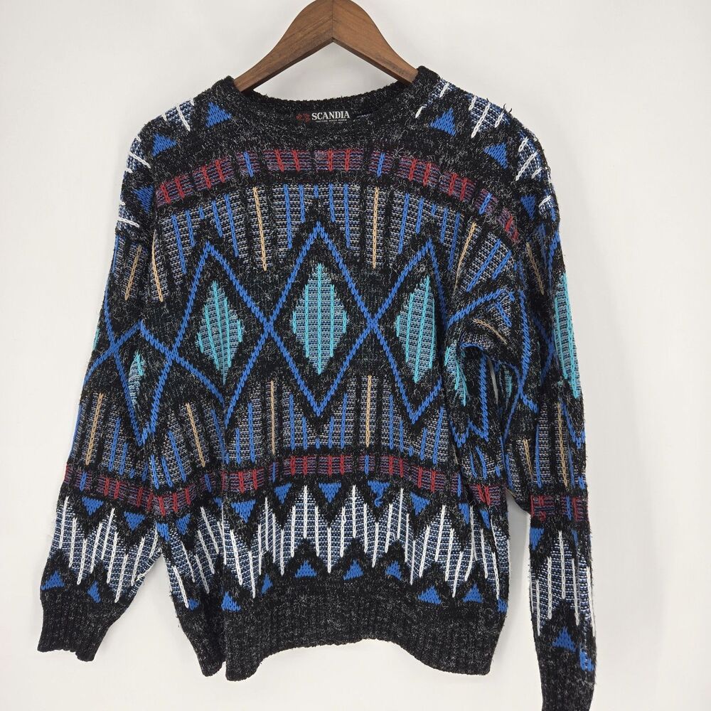 Vintage Scandia Bold Geometric 80's Sweater Large